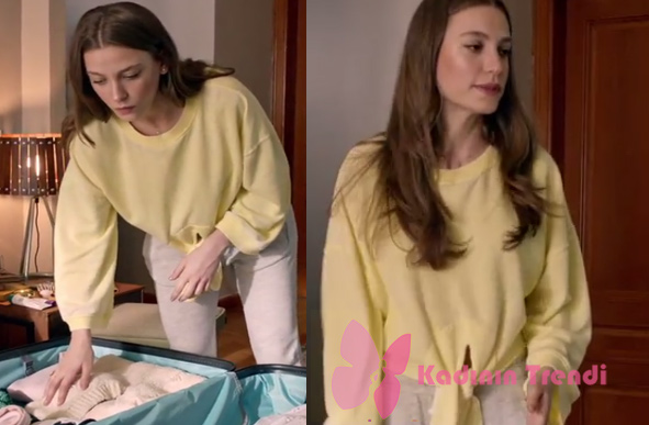 Fi 11. Bölüm Serenay Sarıkaya'nın canlandırdığı karakter Duru Sarı Sweatshirt markası araştırılıyor. 