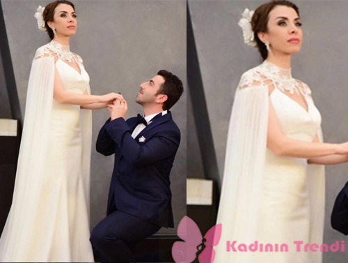 İstanbullu Gelin dizisinde Süreyya'nın teyzesi senemin giydiği gelinlik Akay Bridal marka. 